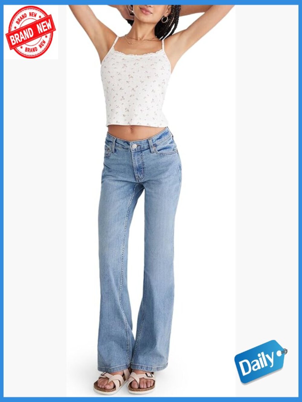 Mid Rise Flare Jean Stretch Denim Y2K Inspired Recycled Cotton